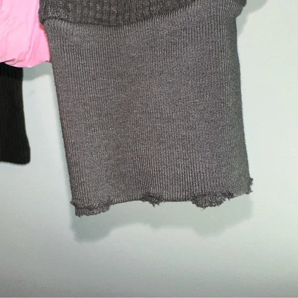 Cotton Citizen Waffle Knit Black Women’s Long Sleeve Shirt Dress Size M - Picture 5 of 10